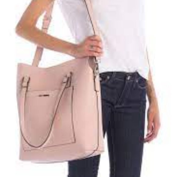 Steve Madden Handbags - Steve Madden Trevor Work Tote Bag Blush Pink Genuine Leather with Inner Pouch